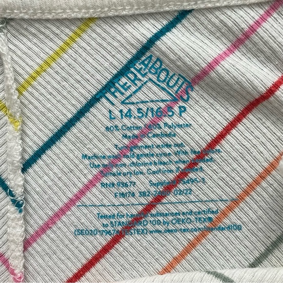 There Abouts Girl’s Size Large Striped Multicolor Ribbed Tank Top - Picture 4 of 6